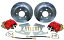 Rear Disc Brake Conversion, GM 10-12 Bolt, 11" Rotors, Red Caliper