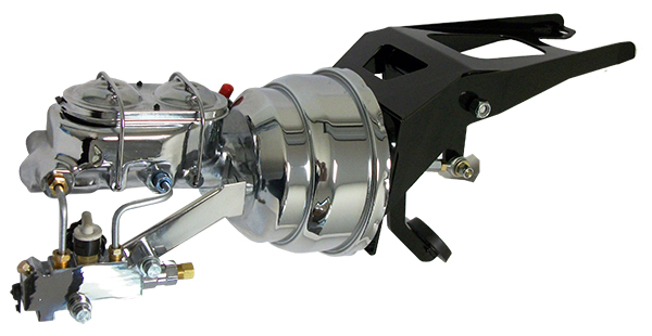 1955-59 Chevy Truck and GMC Truck Firewall Mount Power Brake Booster Kit, Chrome 