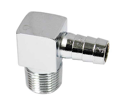 Gas Tank Hose Fitting, 90 Degree, 3/8" Barb