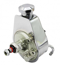 Power Steering Pump, Chrome, Billet Cap - Saginaw