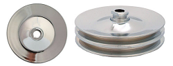 Power Steering Pump Pulley, 2 Groove Bolt On Saginaw Type, Chrome