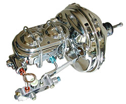1955-57 Chevy Car Power Brake Booster Kit, Chrome