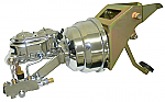 1953-56 Ford F100 Truck Firewall Mount Power Brake Booster Kit - Chrome